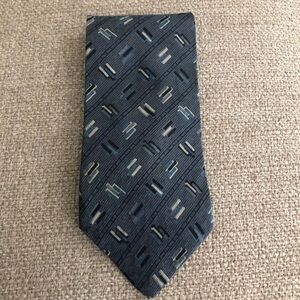 MPB Slate Blue Printed Silk Tie